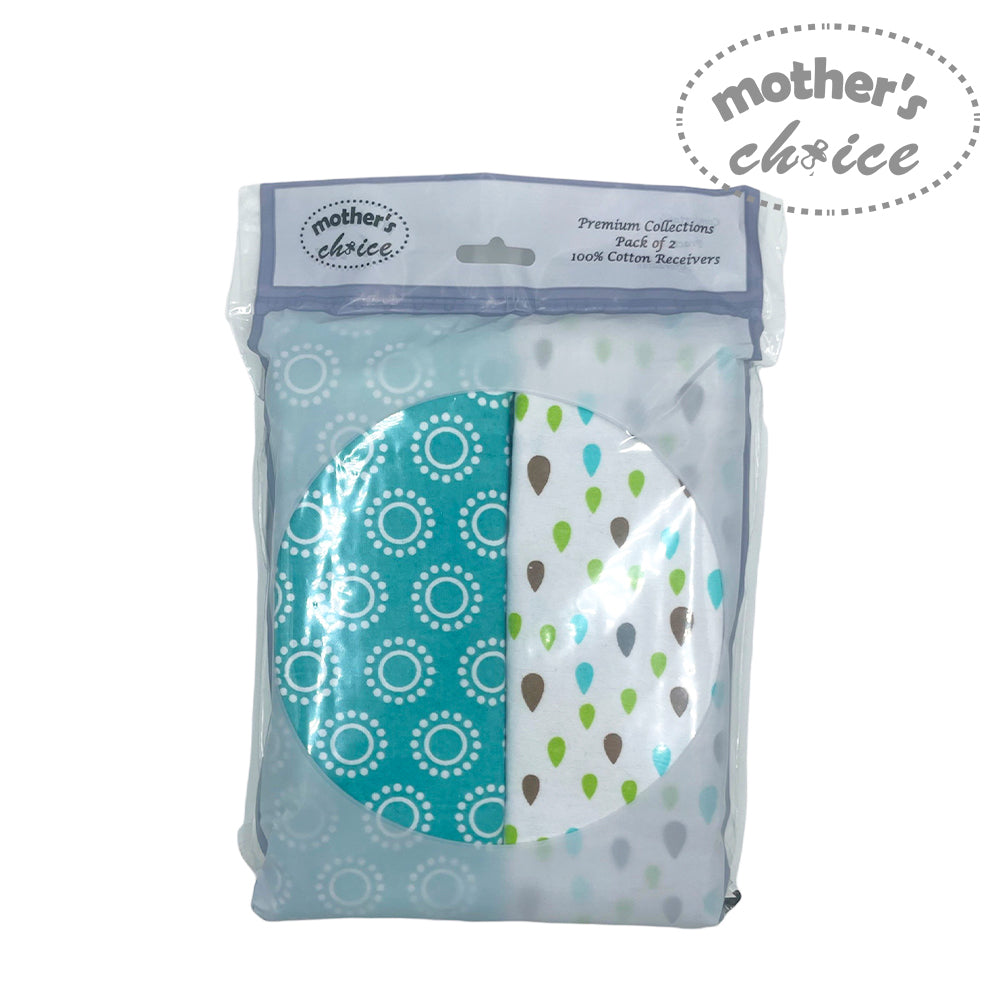 Mothers Choice 2 Pack Flannel Receiver Neutral Circles/Drop