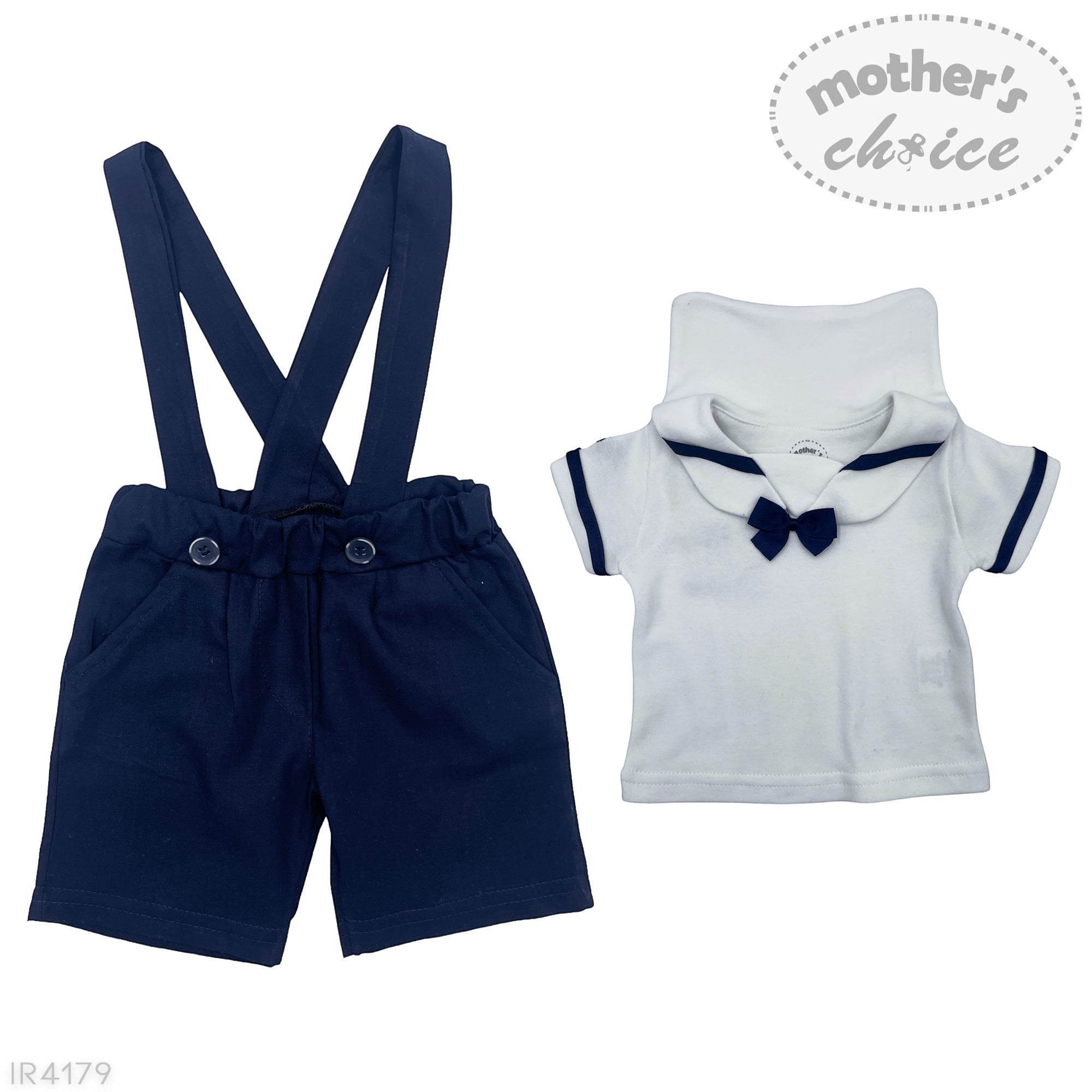 baby boys dungarees set navy sailor design