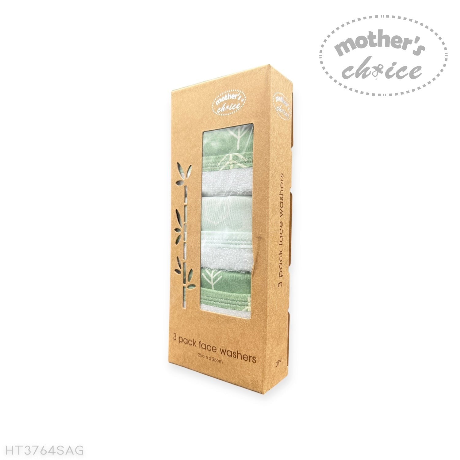 Packaging of lace washers with 'Mother's Choice' branding on a white background