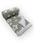 Mothers Choice  Sherpa Fleece Stars Blanket Grey