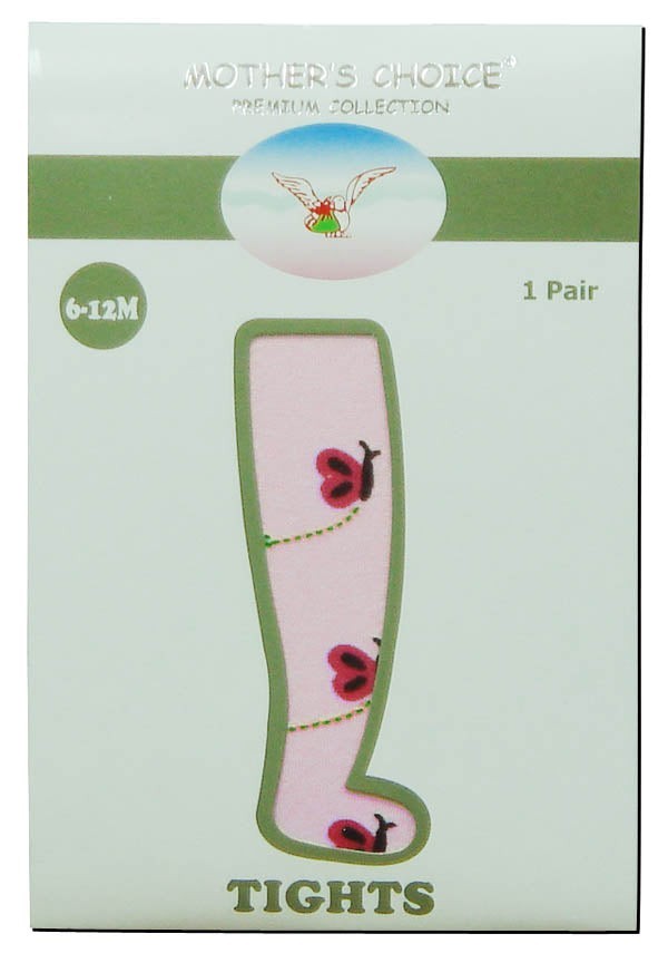 Box of Mother's Choice tights with ladybug design on a light green background