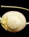 Mothers Choice Girls Alice Bands Cream Hat With Rose