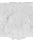 Mothers Choice Infant Girls Lace Headband White 3 Roses (Wide)