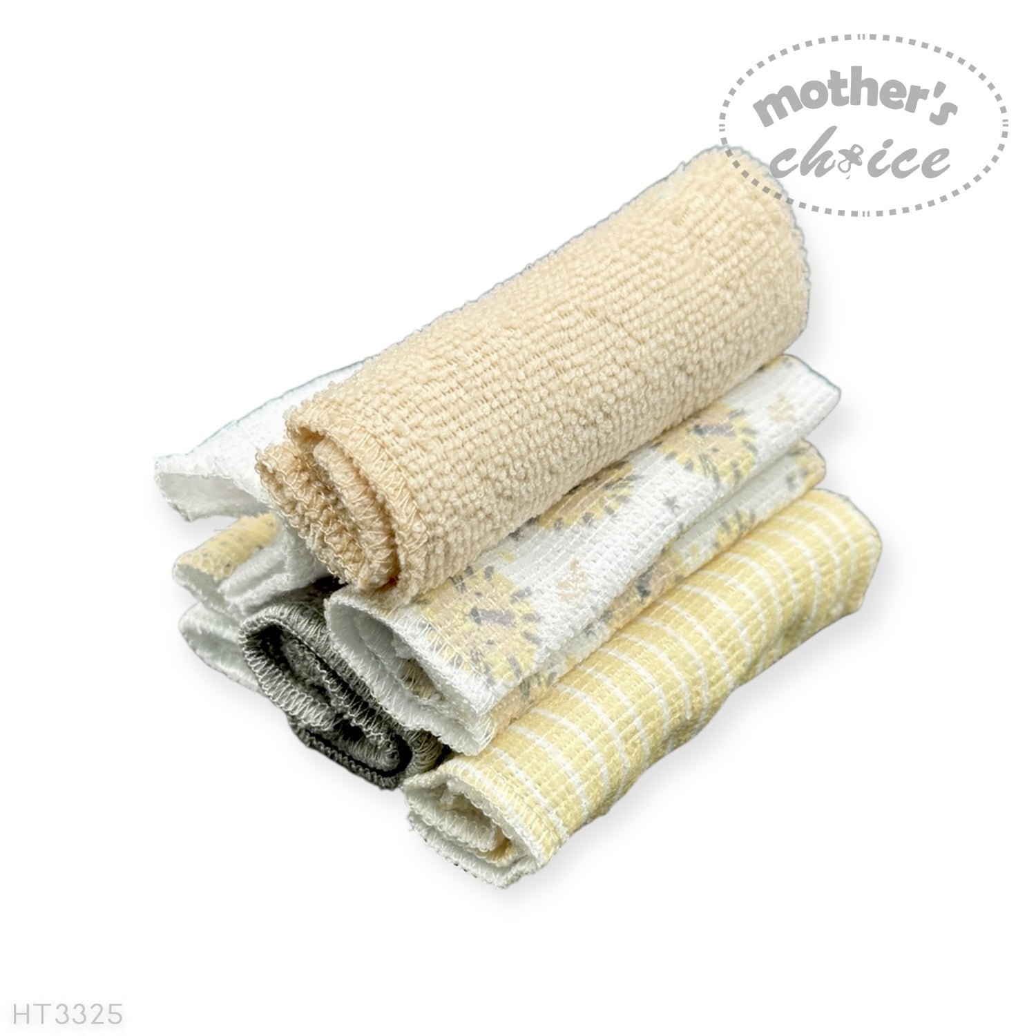 Mothers Choice 6 Pack Baby Washcloth Set - Bear