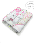 Mothers Choice  3 Piece Hooded Towels And 3 Piece Facecloths So Loved Pink  Roses
