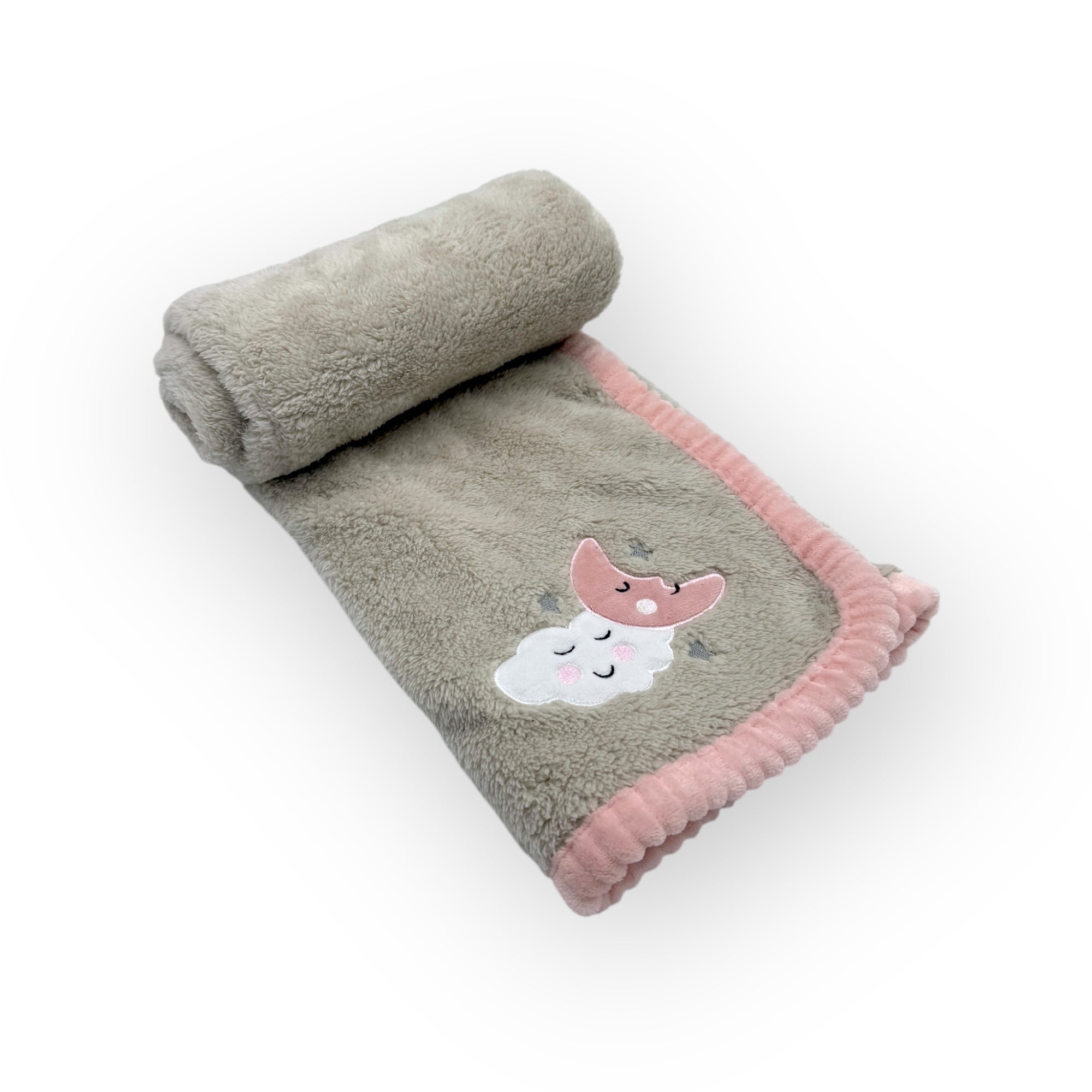 M/C SUPER SOFT CORAL FLEECE AND BINDING BLANKET GIRL&#39;S MOON
