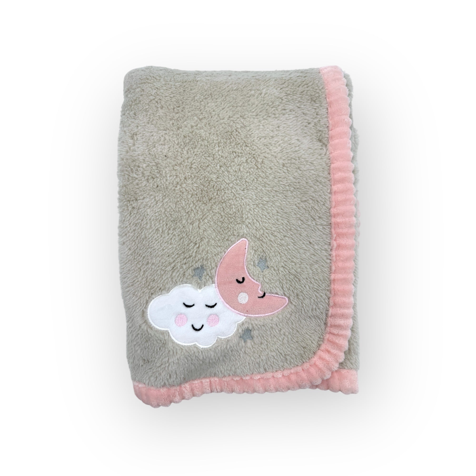 M/C SUPER SOFT CORAL FLEECE AND BINDING BLANKET GIRL&#39;S MOON