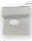 Mothers Choice  Cotton Waffle Blanket Grey Cloud Embroid