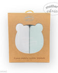 Package of two stretchy cuddle blankets with 'Mother's Choice' branding on a white background.