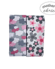 Two floral-patterned cloths with 'Mother's Choice' branding on a white background