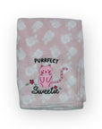 M/C PRINTED FLANNEL BLANKET GIRL'S CAT