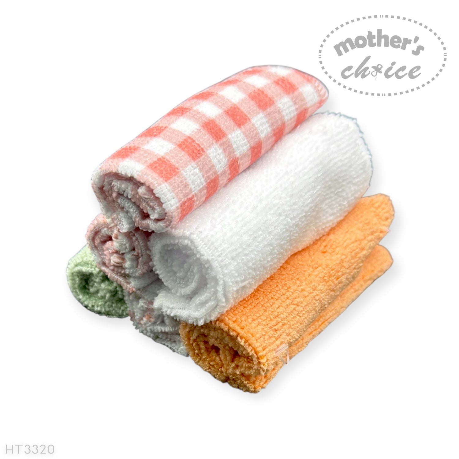 Mothers Choice 6 Pack Baby Washcloth Set - Peach Fruit