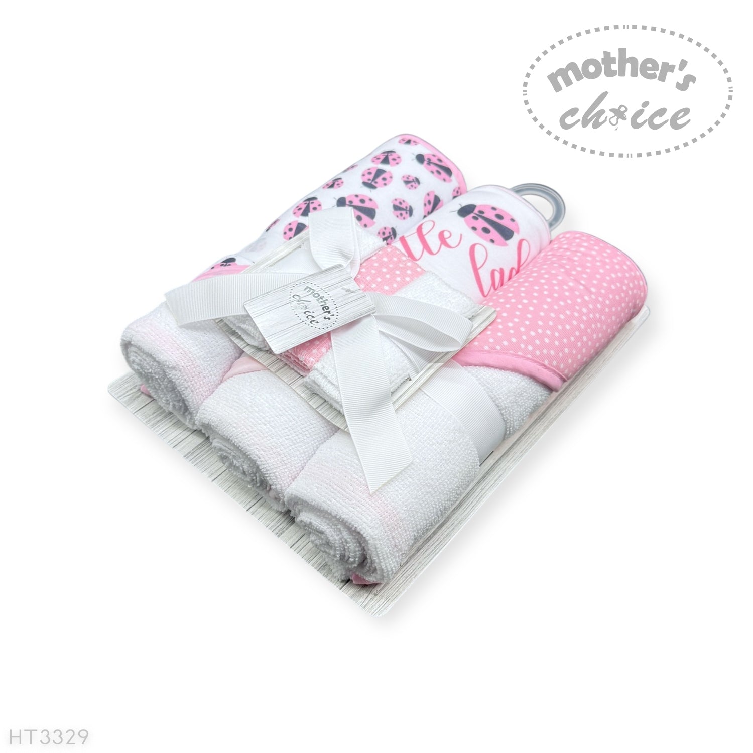 Mothers Choice Baby Hooded Towel &amp; Washcloth Set - Ladybug