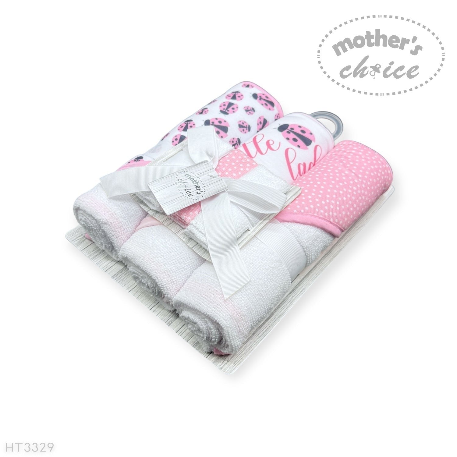 Mothers Choice  3 Piece Hooded Towels And 3 Piece Facecloths Ladybug