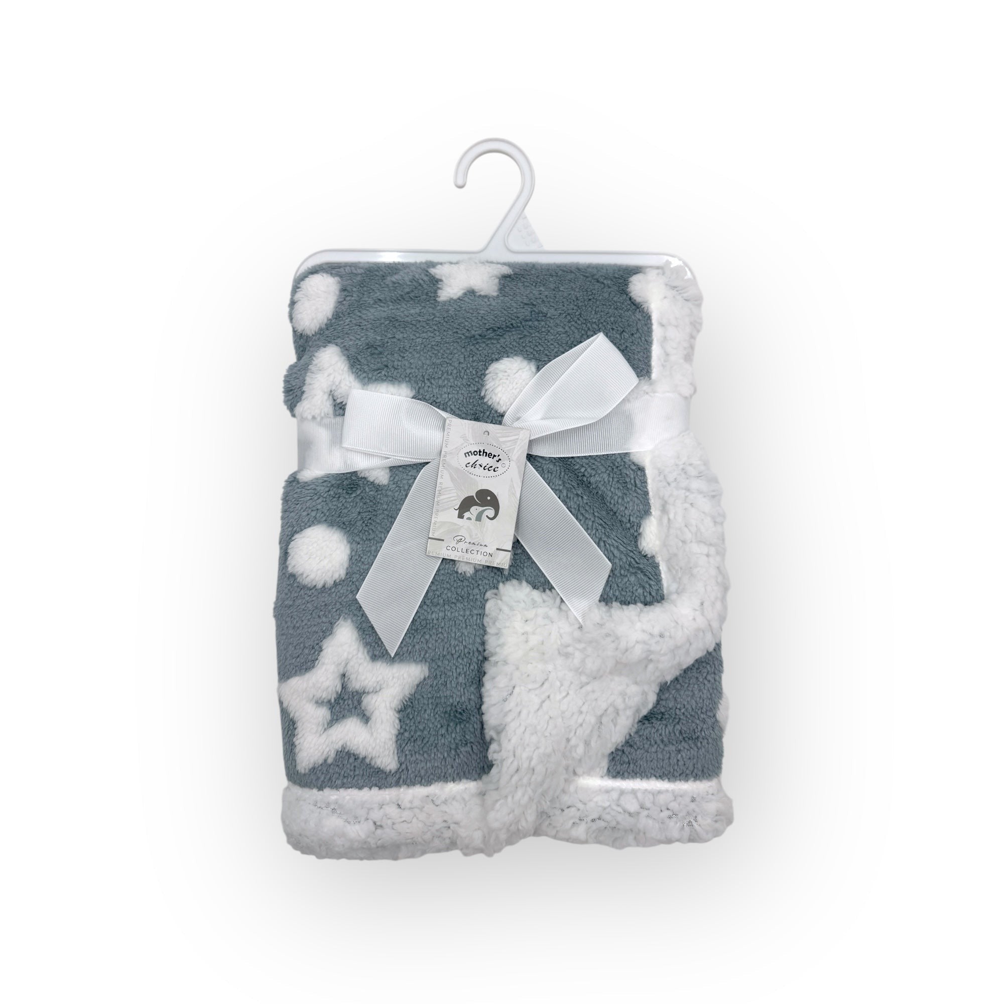 Mothers Choice  Sherpa Fleece Stars Blanket Blue