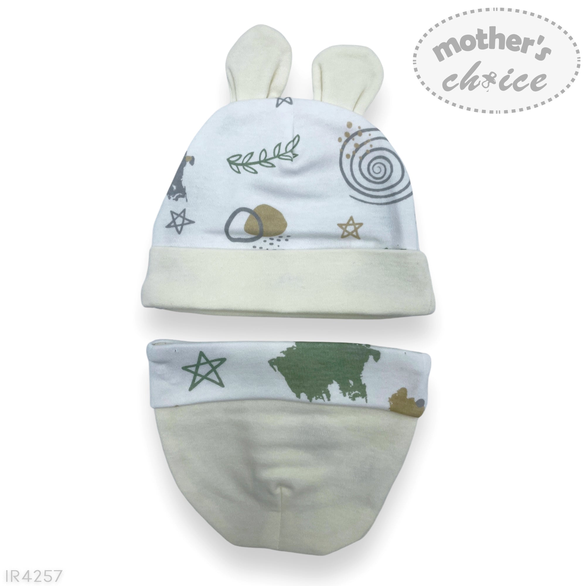 M/C 2PK TURBAN HAT SET WITH EARS  &#39;MINT ART&#39;