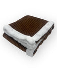 Mothers Choice  Sherpa Fleece Stripe Blanket Brown