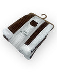 Mothers Choice  Sherpa Fleece Stripe Blanket Brown