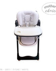 White baby high chair with 'Mother's Choice' branding on a white background