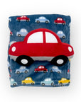 M/C PRINTED FLANNEL BLANKET WITH TOY SET BOY'S CAR