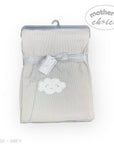 Mothers Choice  Cotton Waffle Blanket Grey Cloud Embroid