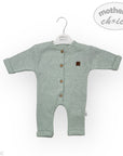 M/C BASIC RAISED WAFFLE ROMPER NEWBORN SAGE