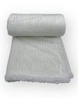 Mothers Choice  Sherpa Fleece Stripe Blanket White
