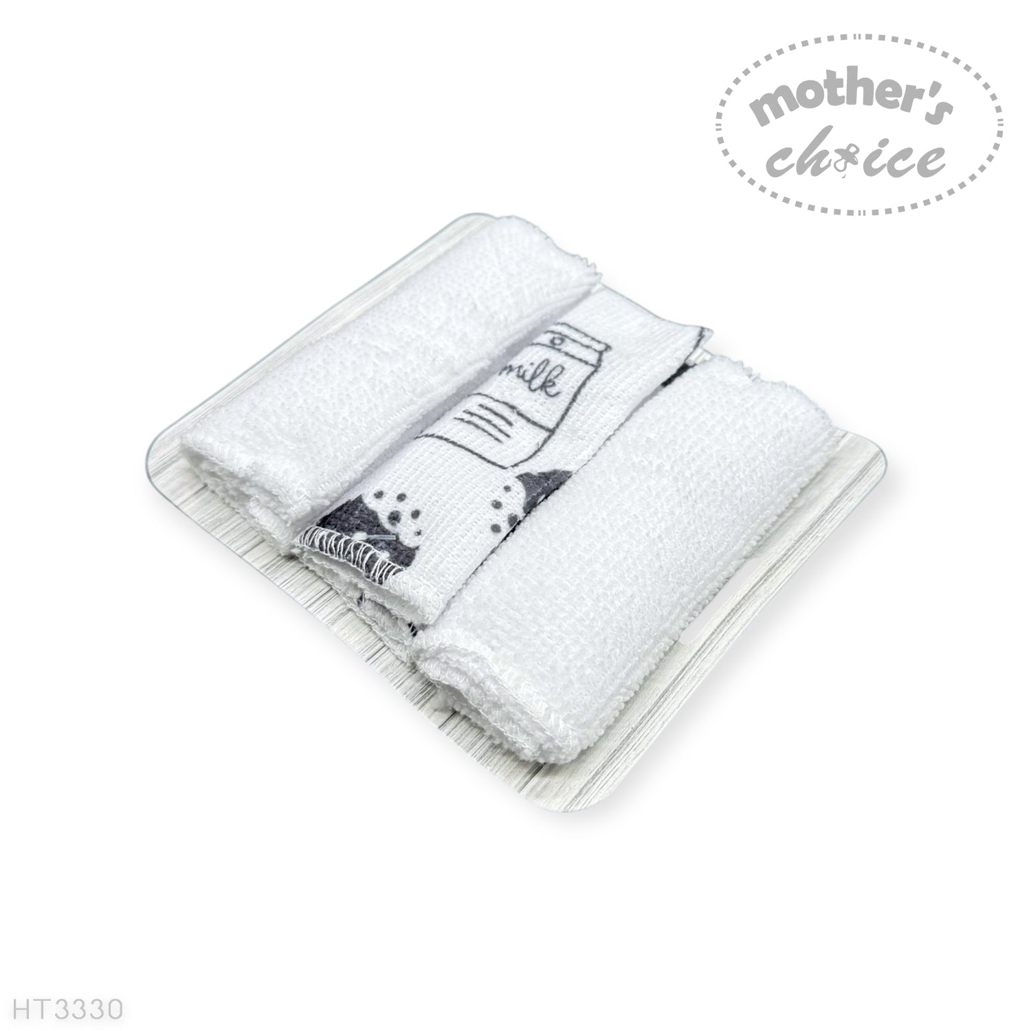 Mothers Choice Baby Hooded Towel &amp; Washcloth Set - Milk Bottle