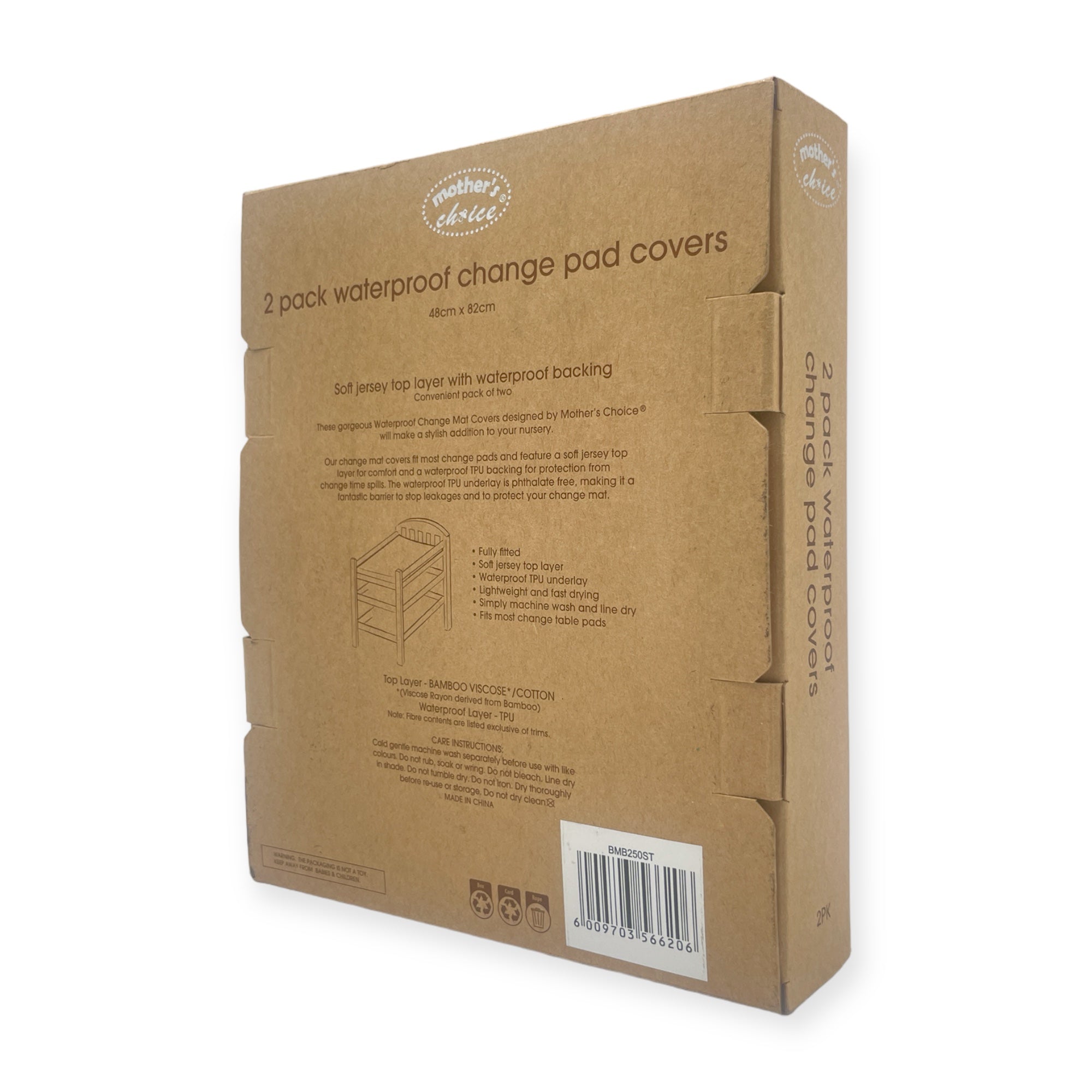 M/C BAMBOO 2PK  WATERPROOF CHANGE MAT  STONE