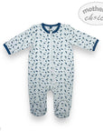 M/C QUILTED GROWER 'BLUE/GREY LEAF' 3-6M