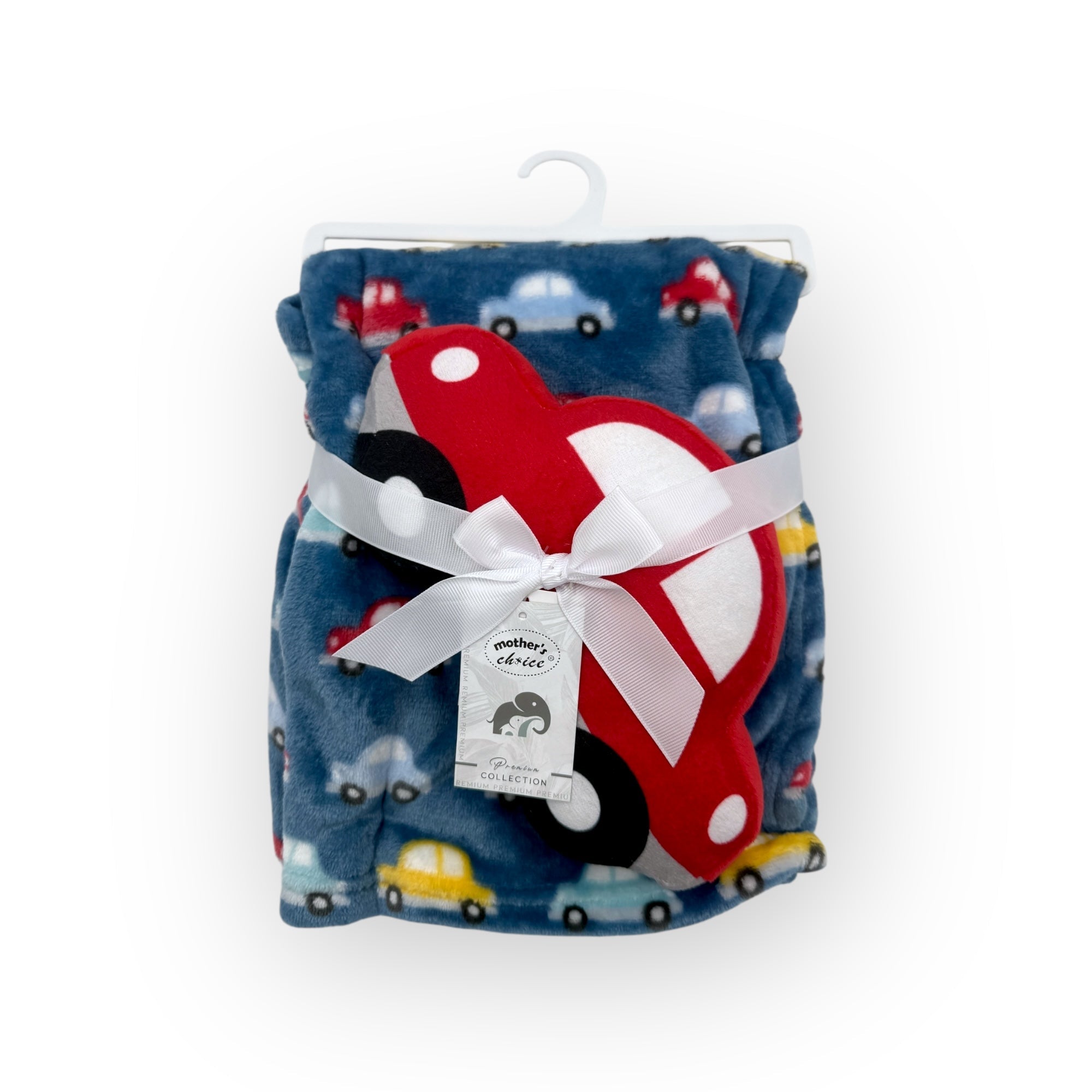 M/C PRINTED FLANNEL BLANKET WITH TOY SET BOY&#39;S CAR