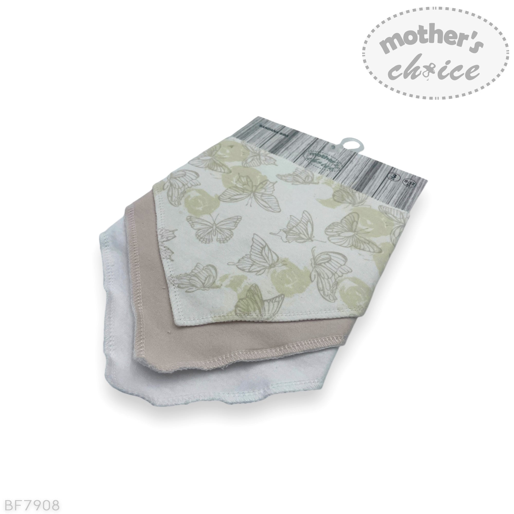 M/C 3PK BANDANA BIBS BUTTERFLY