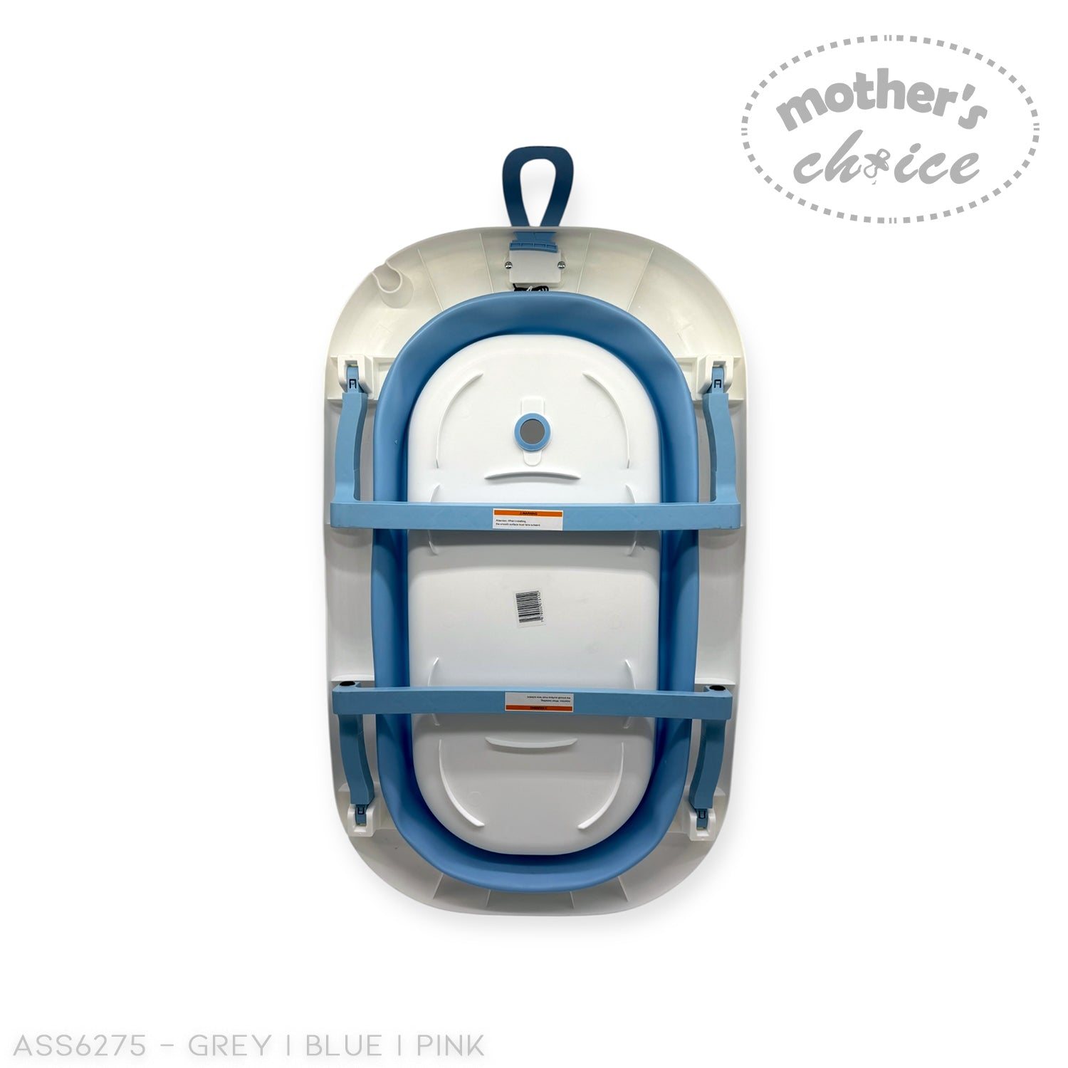 Mothers Choice Foldable Baby Bath Tub with Pillow &amp; Built-in Thermometer
