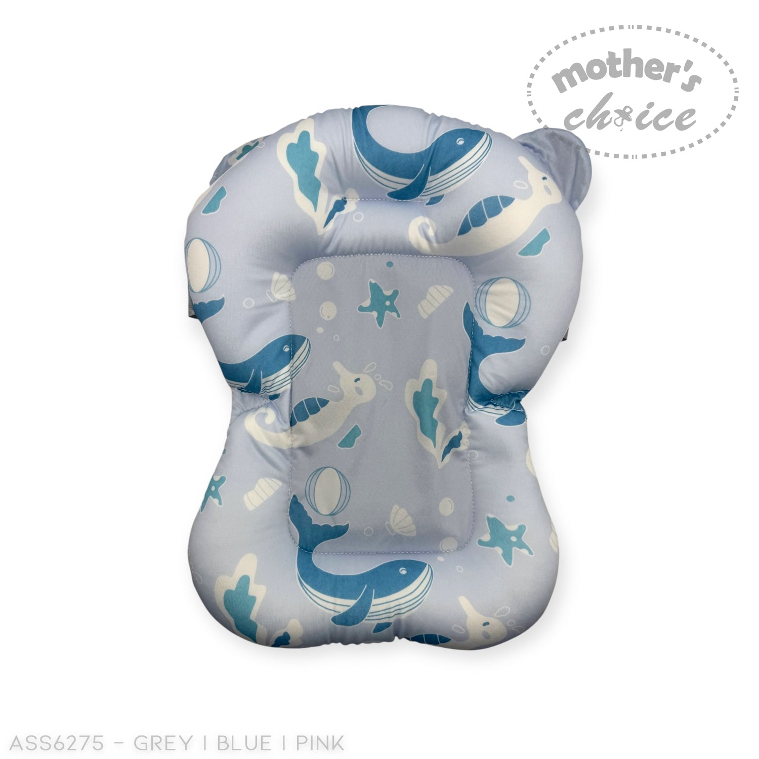 Mothers Choice Foldable Baby Bath Tub with Pillow &amp; Built-in Thermometer