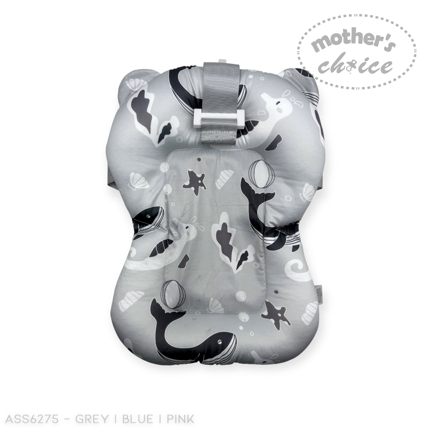 Mothers Choice Foldable Baby Bath Tub with Pillow &amp; Built-in Thermometer