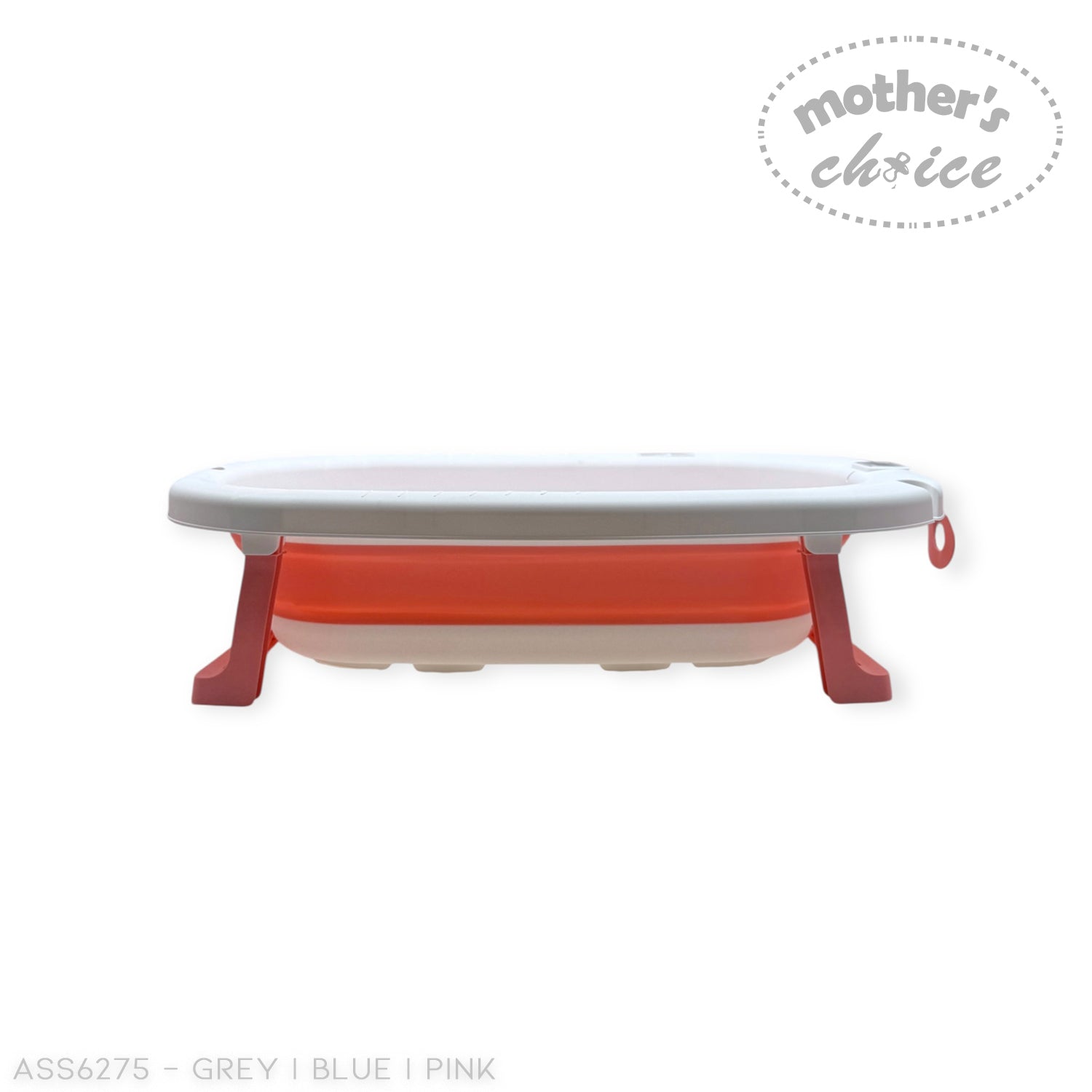 Mothers Choice Foldable Baby Bath Tub with Pillow &amp; Built-in Thermometer
