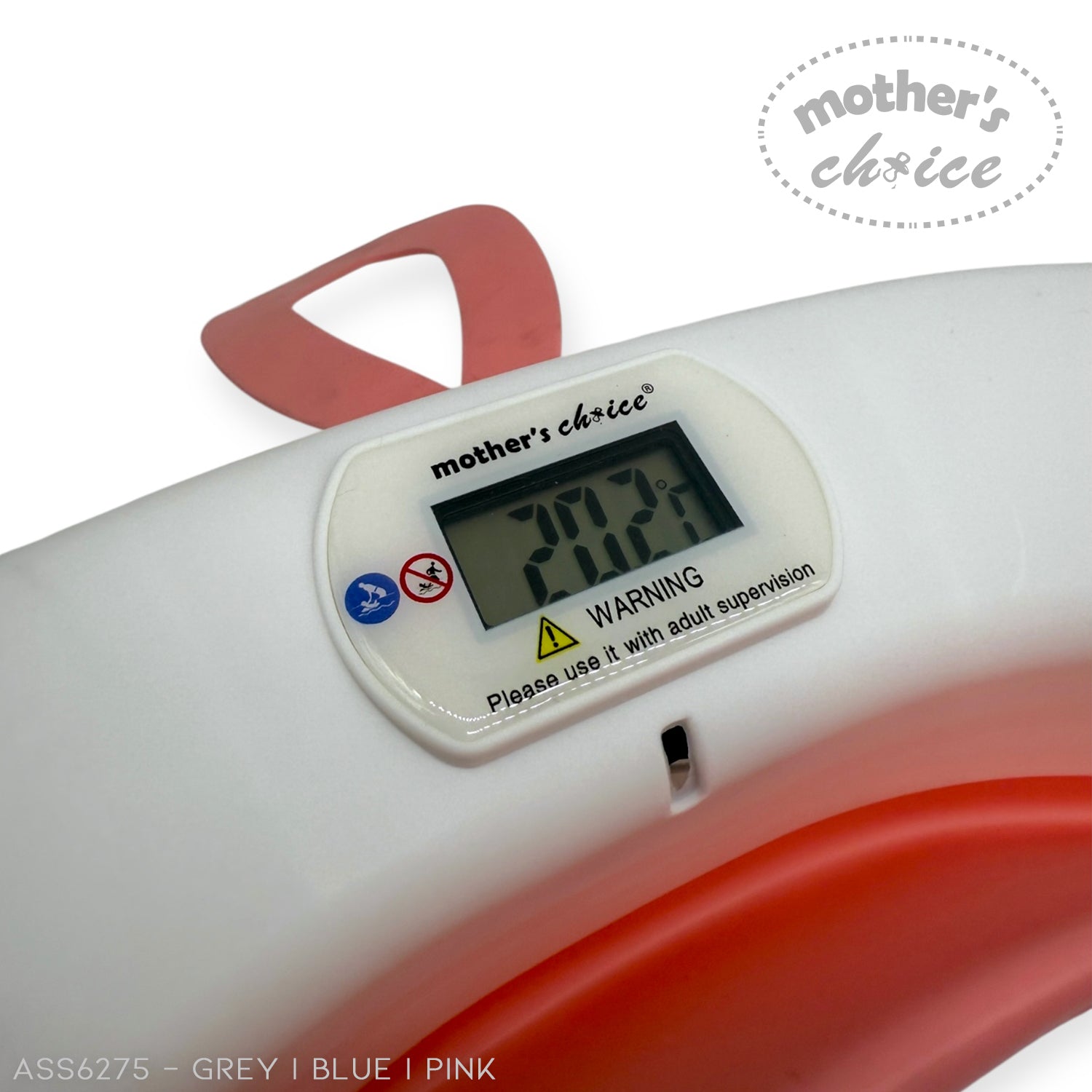 Mothers Choice Foldable Baby Bath Tub with Pillow &amp; Built-in Thermometer