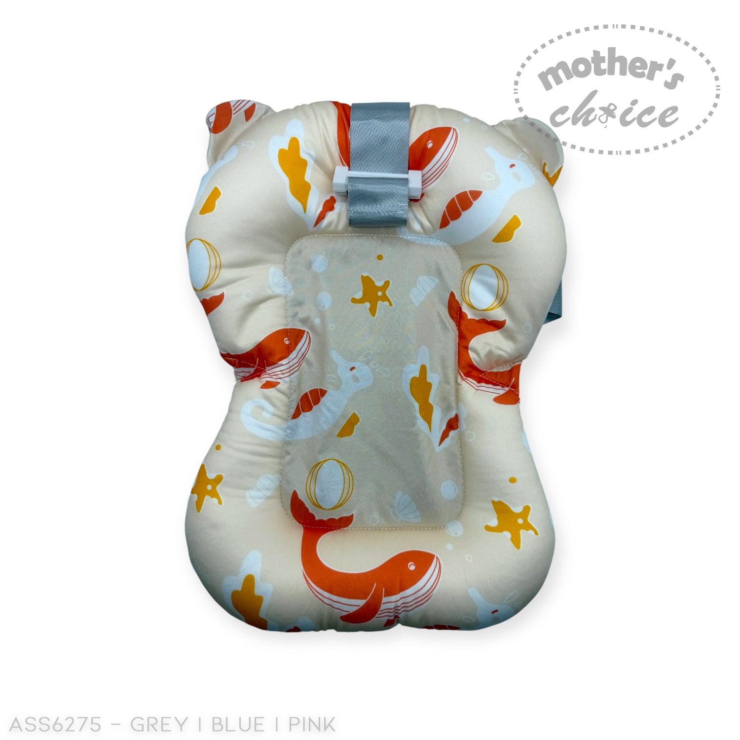 Mothers Choice Foldable Baby Bath Tub with Pillow &amp; Built-in Thermometer