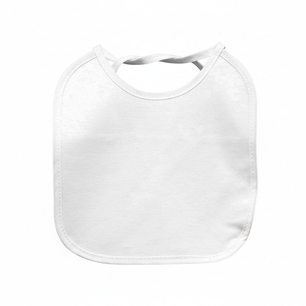 White bib on a white background
