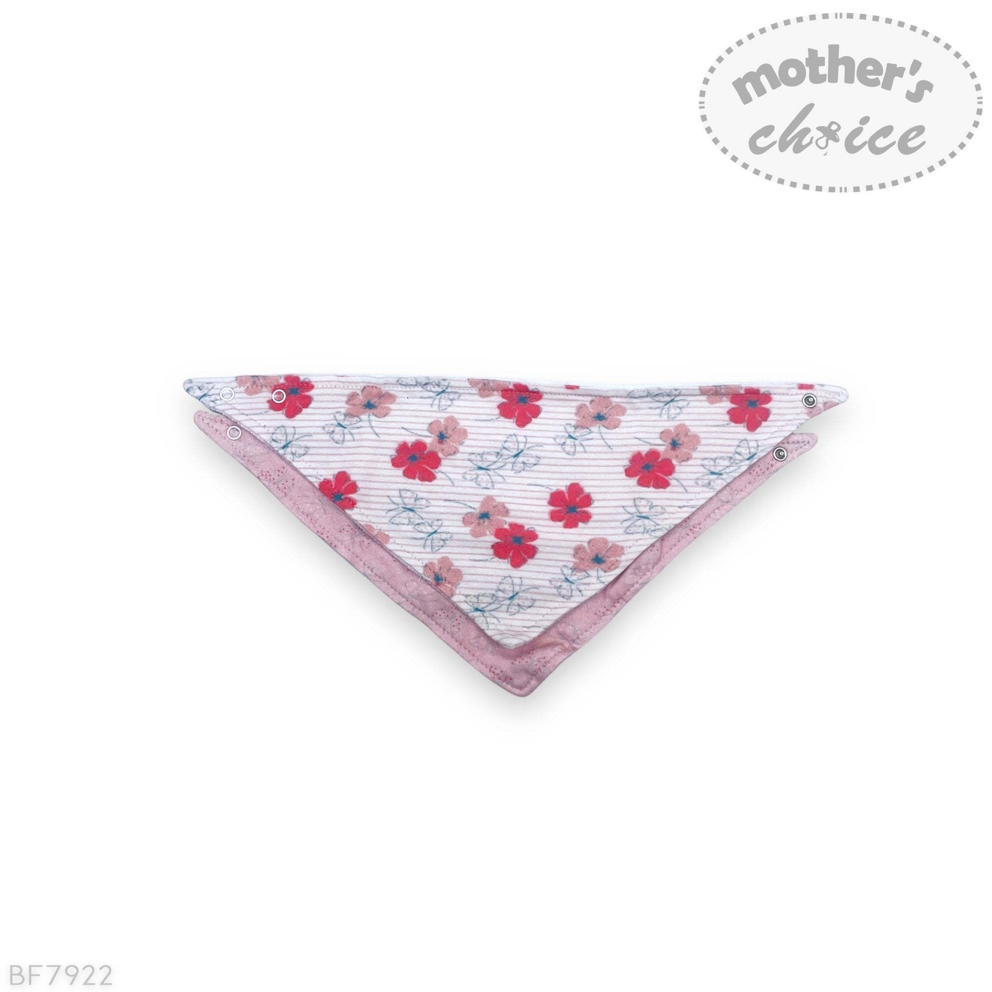 Floral patterned bandana with 'mother's choice' branding on a white background