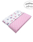 Two baby blankets with different patterns on a white background, branded 'Mother's Choice'.