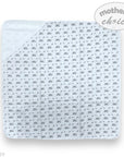 Baby blanket with gray pattern on a white background, featuring 'Mother's Choice' branding.