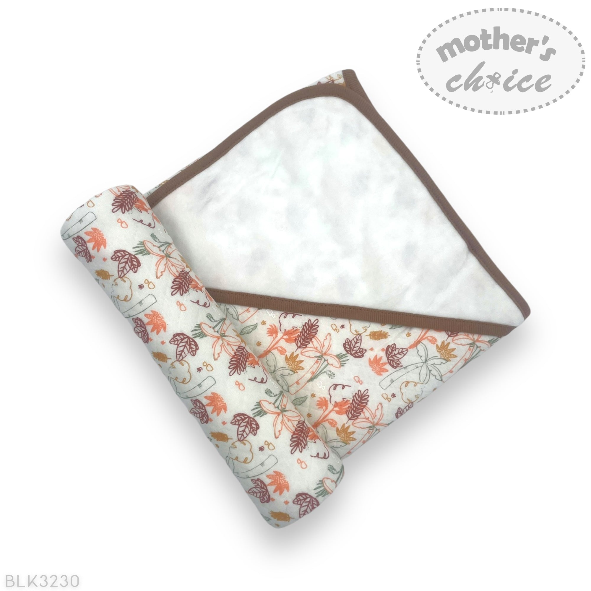 Mothers Choice 100% Cotton Baby Quilted Hooded Receiver - Forest Fantasy