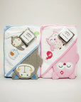 2 pc bath towel set baby monkey owl design