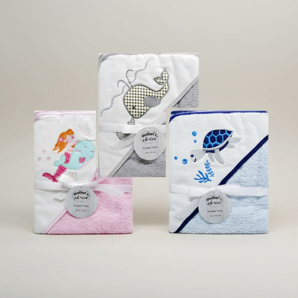 100% cotton hooded towel baby bath time essentials