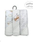 Mothers Choice  3 Piece Hooded Towels And 3 Piece Facecloths Brown Bear