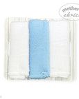Mothers Choice  3 Piece Hooded Towels And 3 Piece Facecloths Blue Elephant