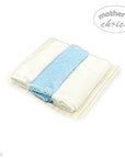 Mothers Choice  3 Piece Hooded Towels And 3 Piece Facecloths Blue Elephant