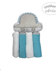 hooded towel and 4 washcloths and wash sponge blue dino