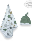 Mothers Choice  Blanket And Hat Set  'Mint Art'